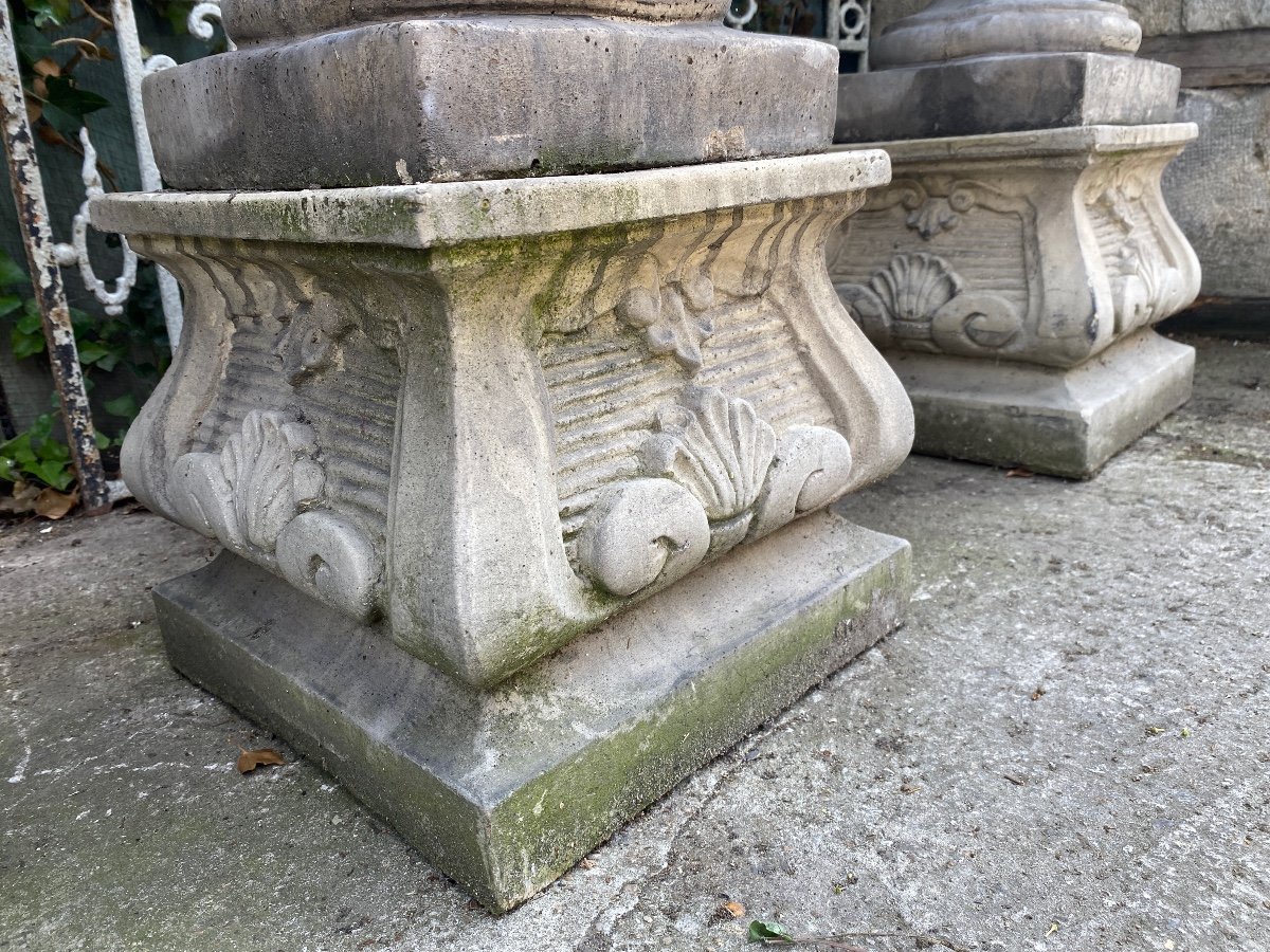 4 Statues De Jardin / Anges Musiciens En Pierre Reconstituée -photo-4