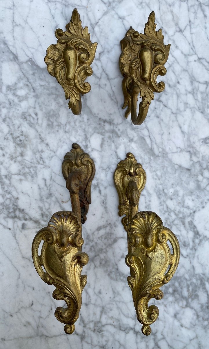2 Paires D’embrases De Style Louis XV En Bronze, époque Napoléon III -photo-4