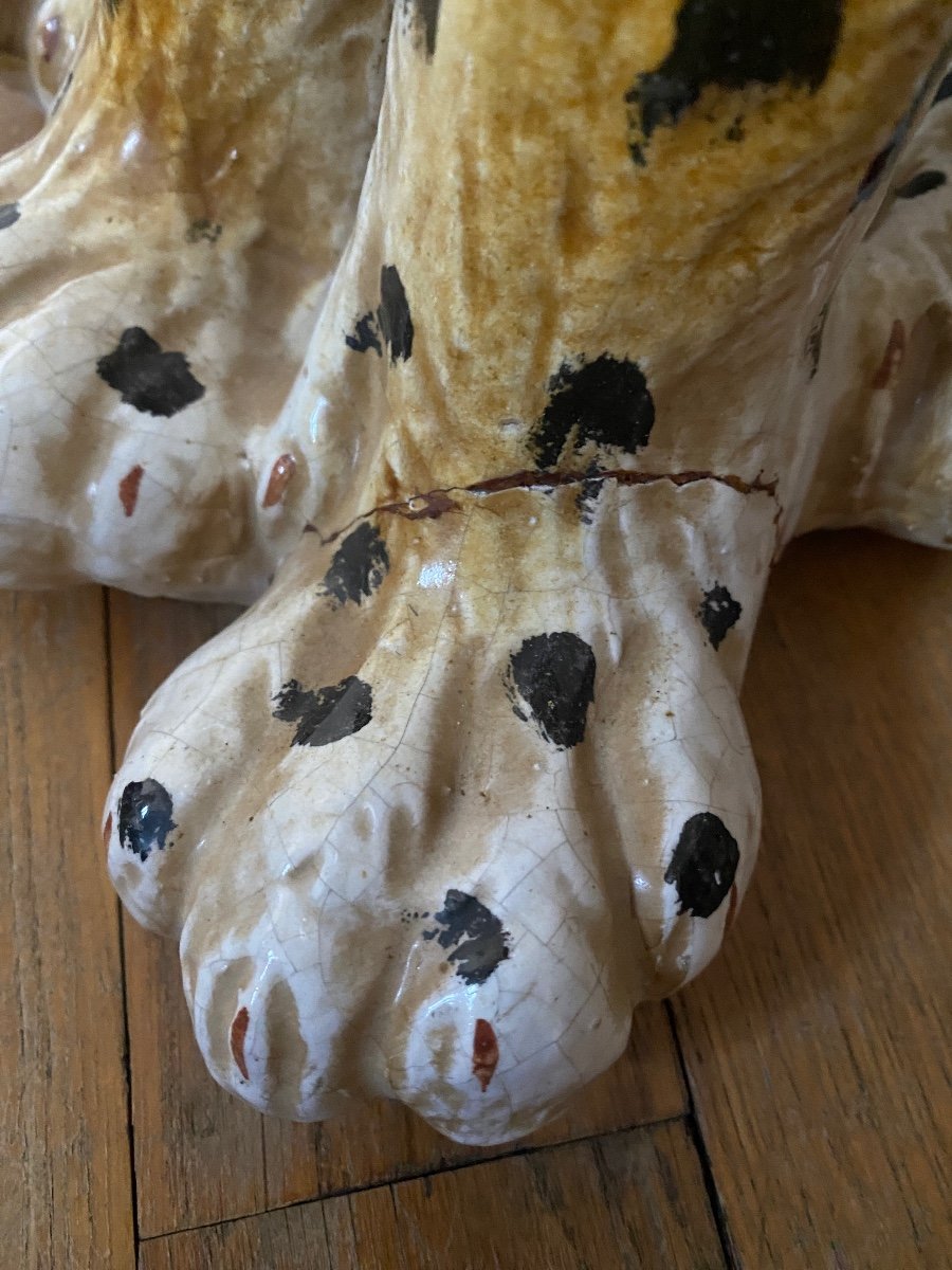 Leopard In Glazed Italian Ceramic Circa 1960/70s-photo-5