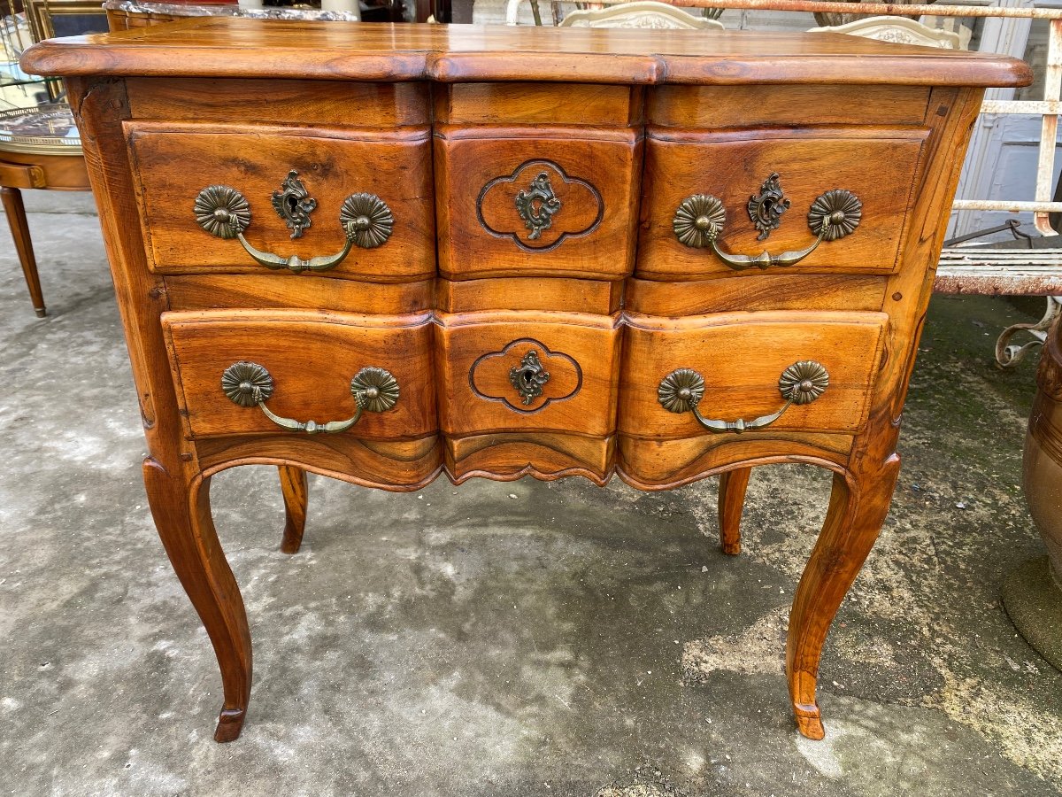 Louis XV Style Commode In Solid Walnut, Rhône Valley, 20th Century -photo-2