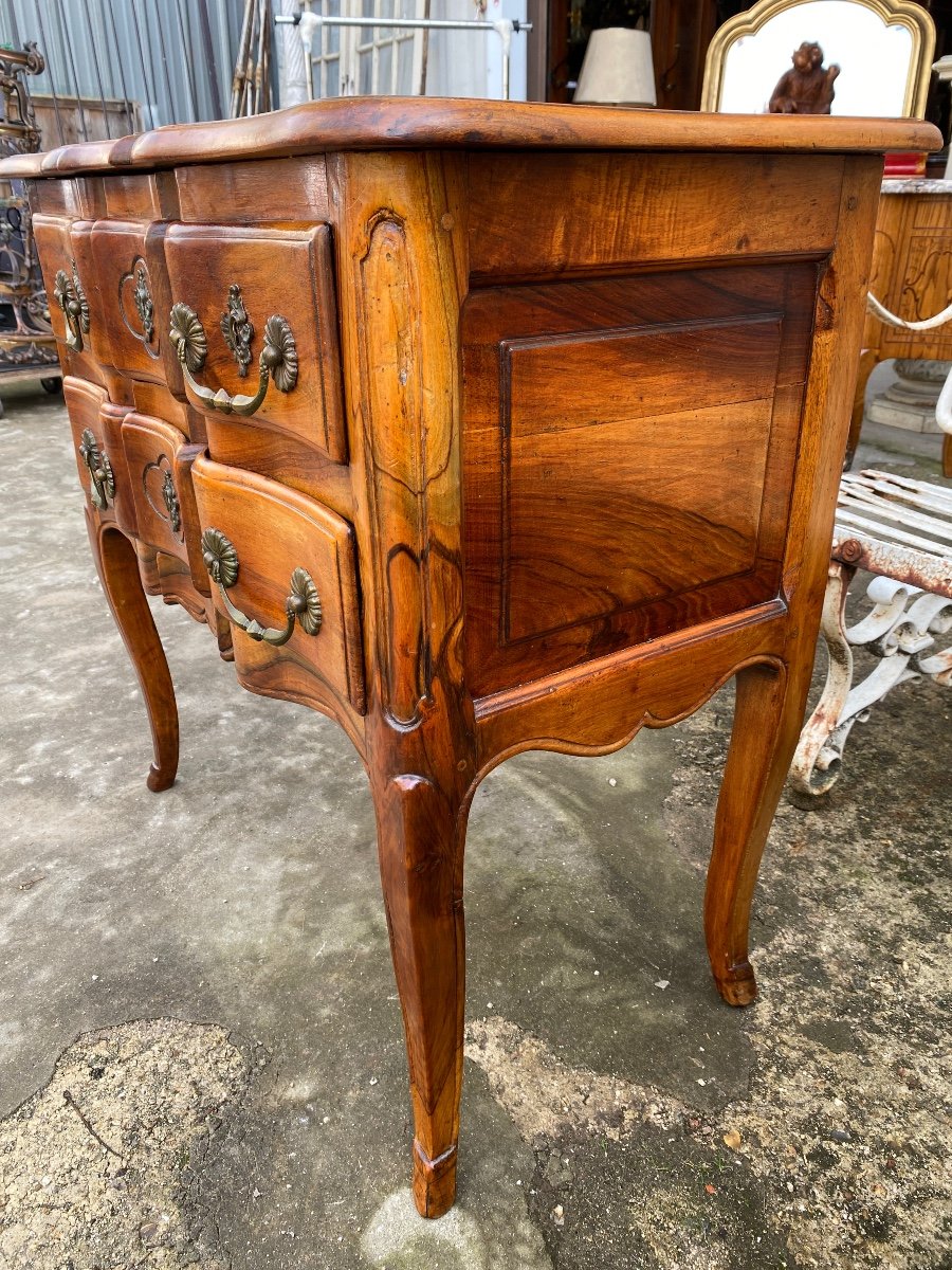 Louis XV Style Commode In Solid Walnut, Rhône Valley, 20th Century -photo-3