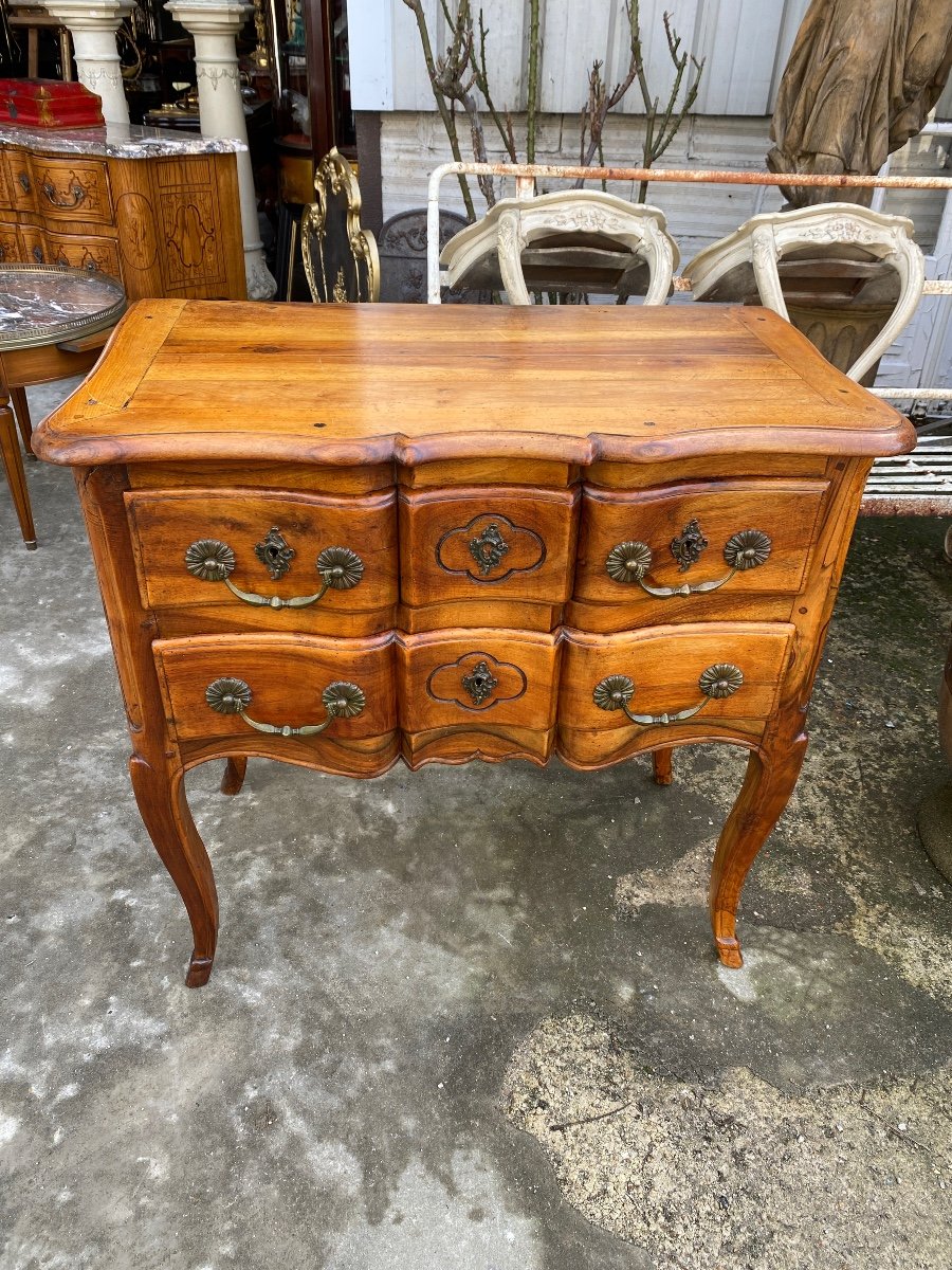 Louis XV Style Commode In Solid Walnut, Rhône Valley, 20th Century -photo-1