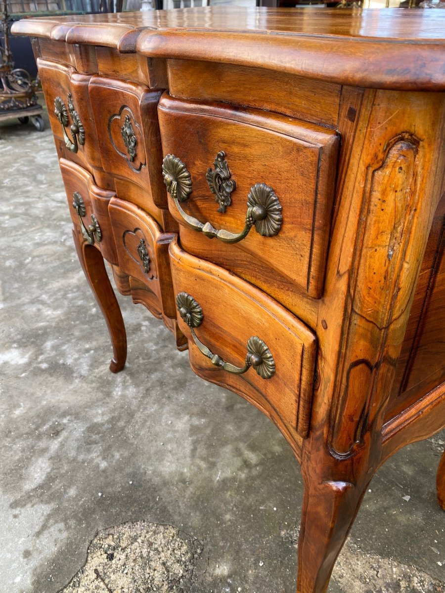 Louis XV Style Commode In Solid Walnut, Rhône Valley, 20th Century -photo-2
