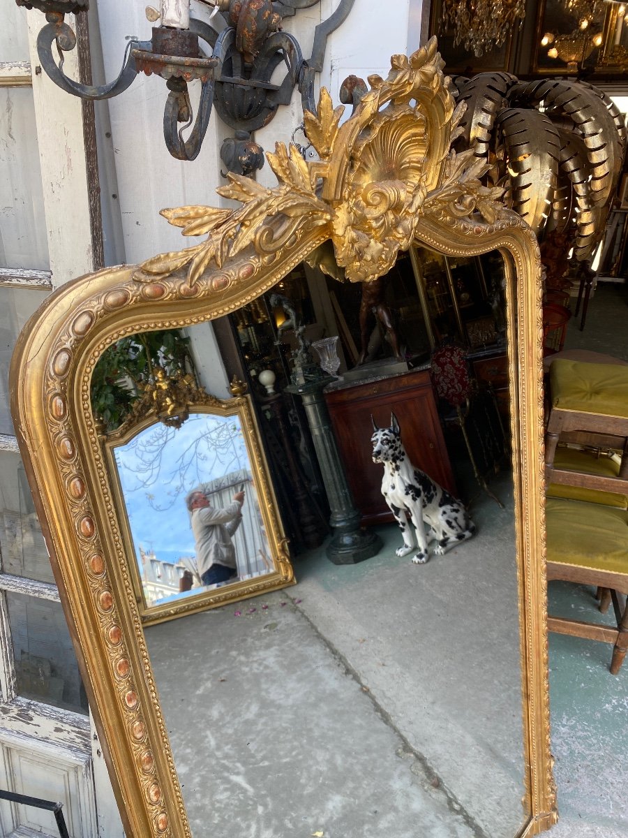 Large Louis XV Style Fronton Mirror, Napoleon III Period -photo-1