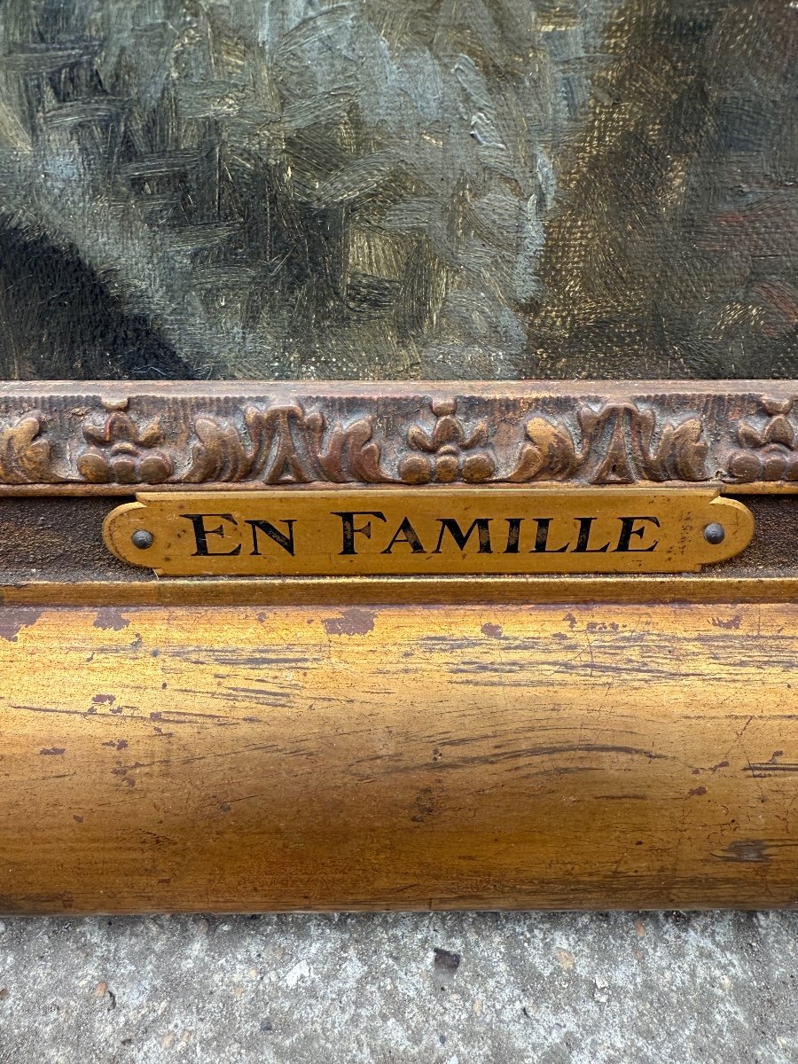 Oil On Canvas Depicting A Family Of Cats, Signed And Dated 1920-photo-7