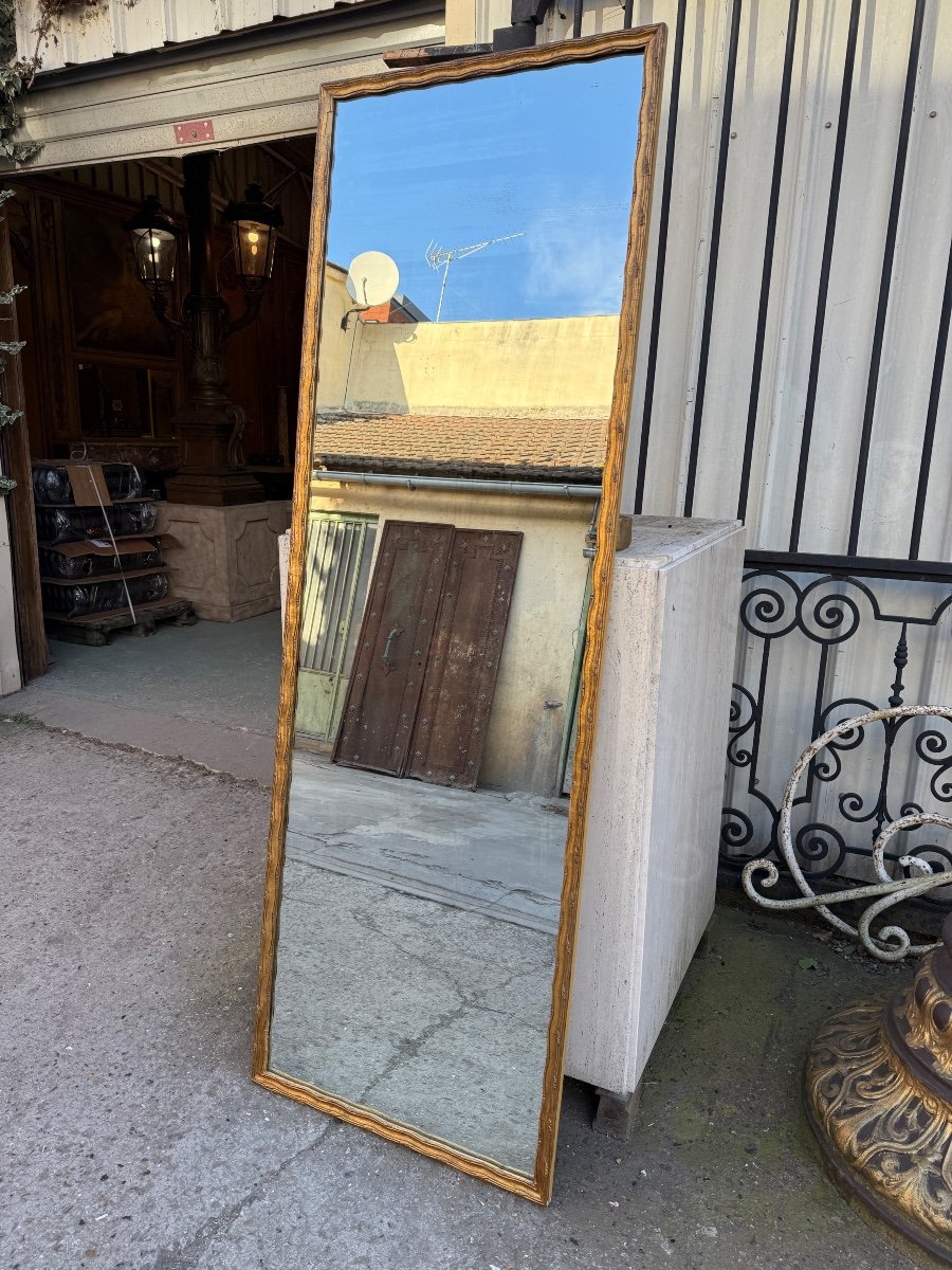Grand Miroir D’entre Deux Fin XIXème Doré (2,13m X 71,5cm)-photo-3