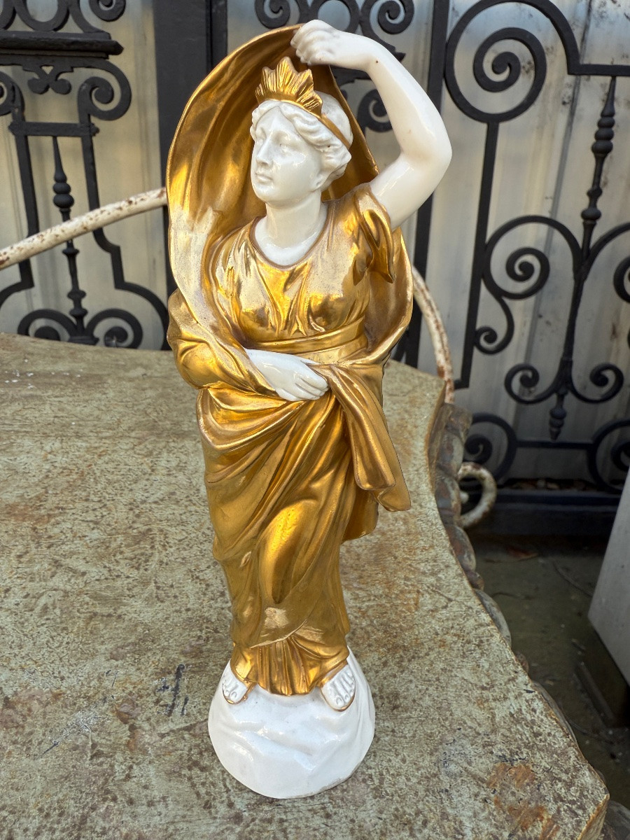 6 Italian Porcelain Figures From Capodimonte, White And Gold, Naples, Italy…-photo-1