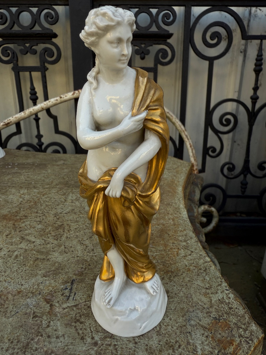 6 Italian Porcelain Figures From Capodimonte, White And Gold, Naples, Italy…-photo-5