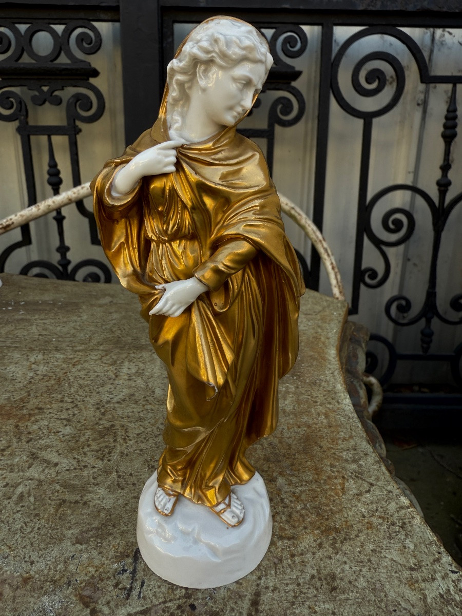 6 Italian Porcelain Figures From Capodimonte, White And Gold, Naples, Italy…-photo-6