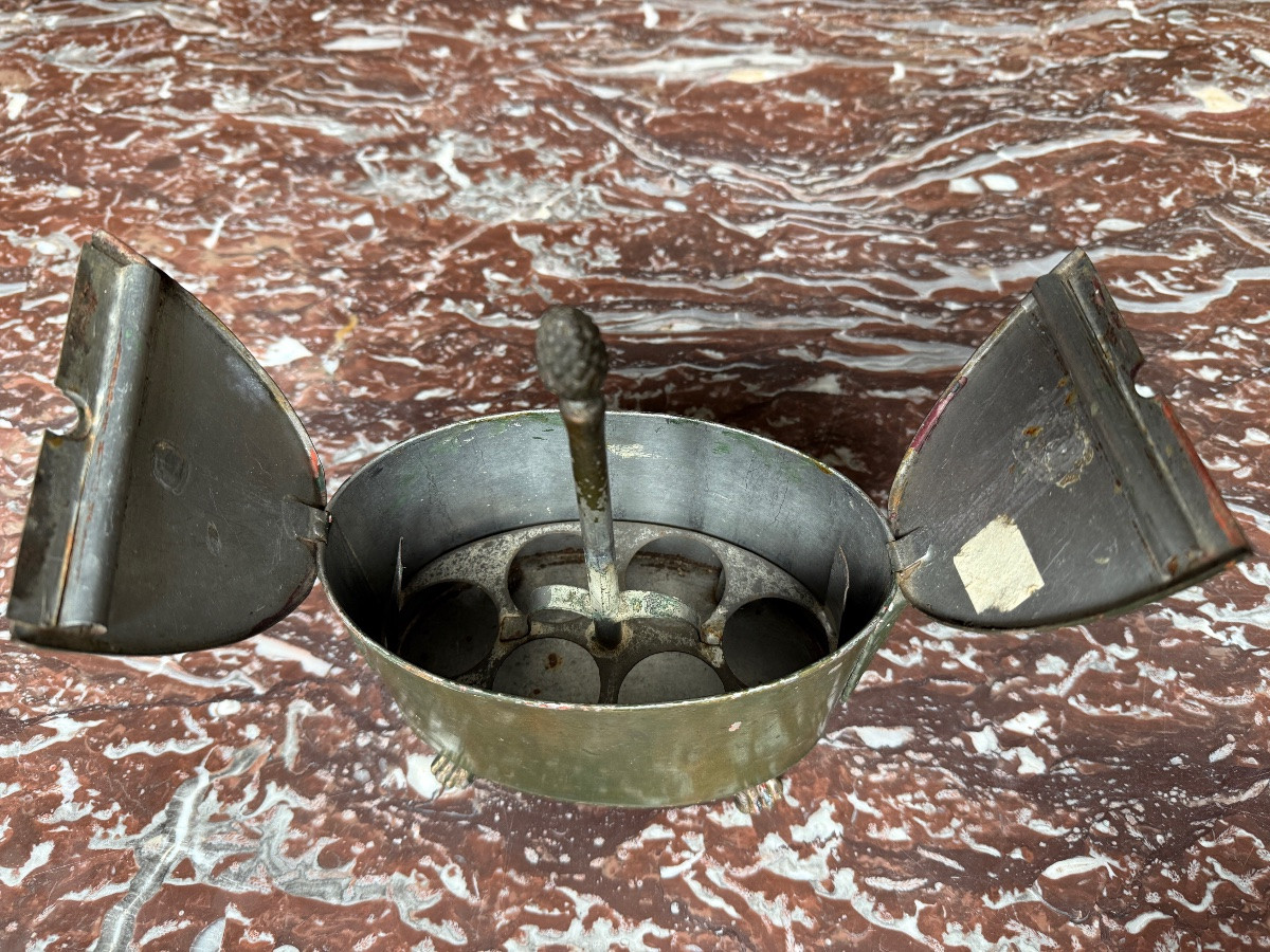 Oeufrier En Tôle, D’époque Empire / Restauration, Cols De Cygne, Pieds Griffes -photo-5