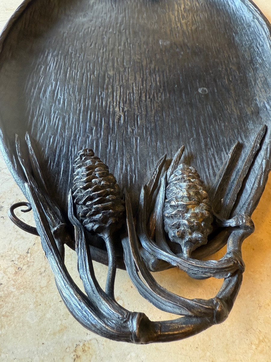 Hammered Iron Tray/empty Pocket, Art Deco Period 1930-photo-3