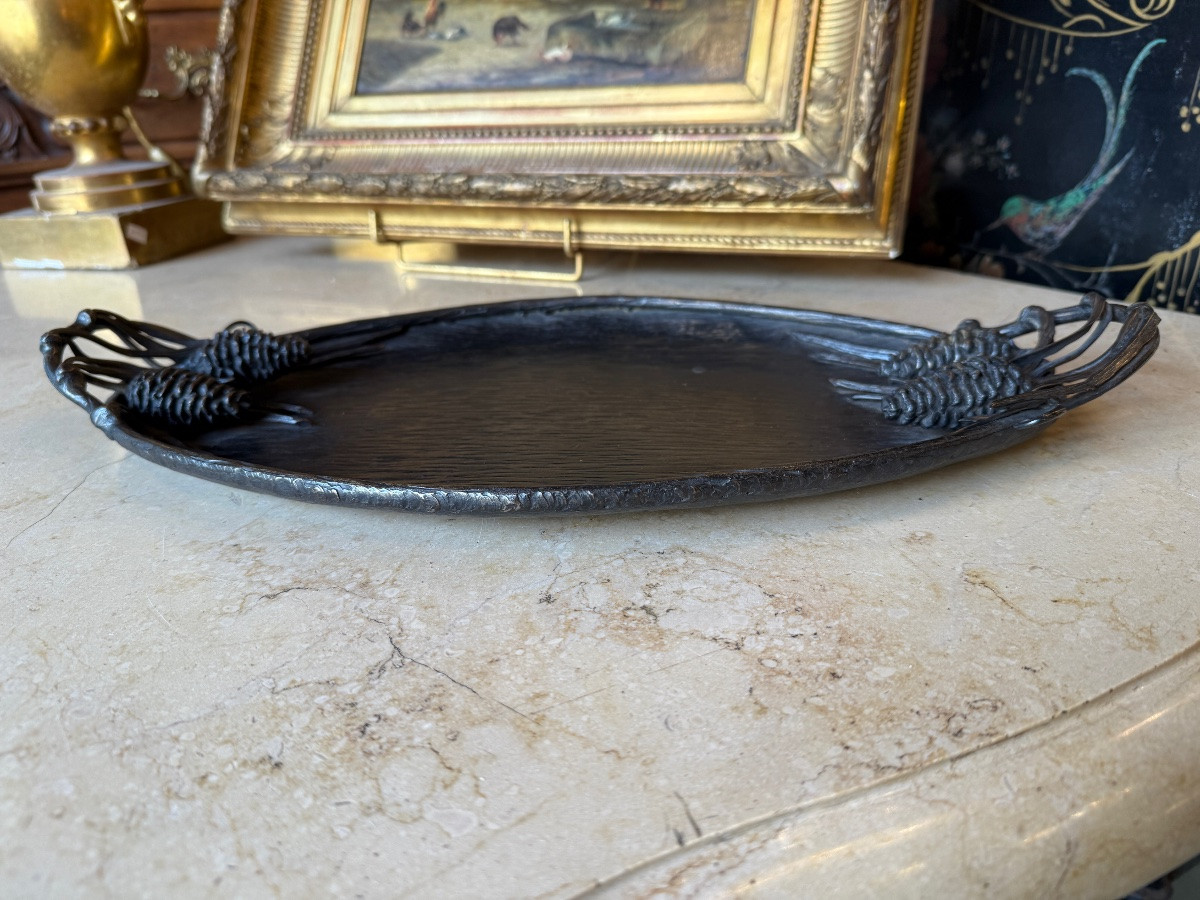 Hammered Iron Tray/empty Pocket, Art Deco Period 1930-photo-4