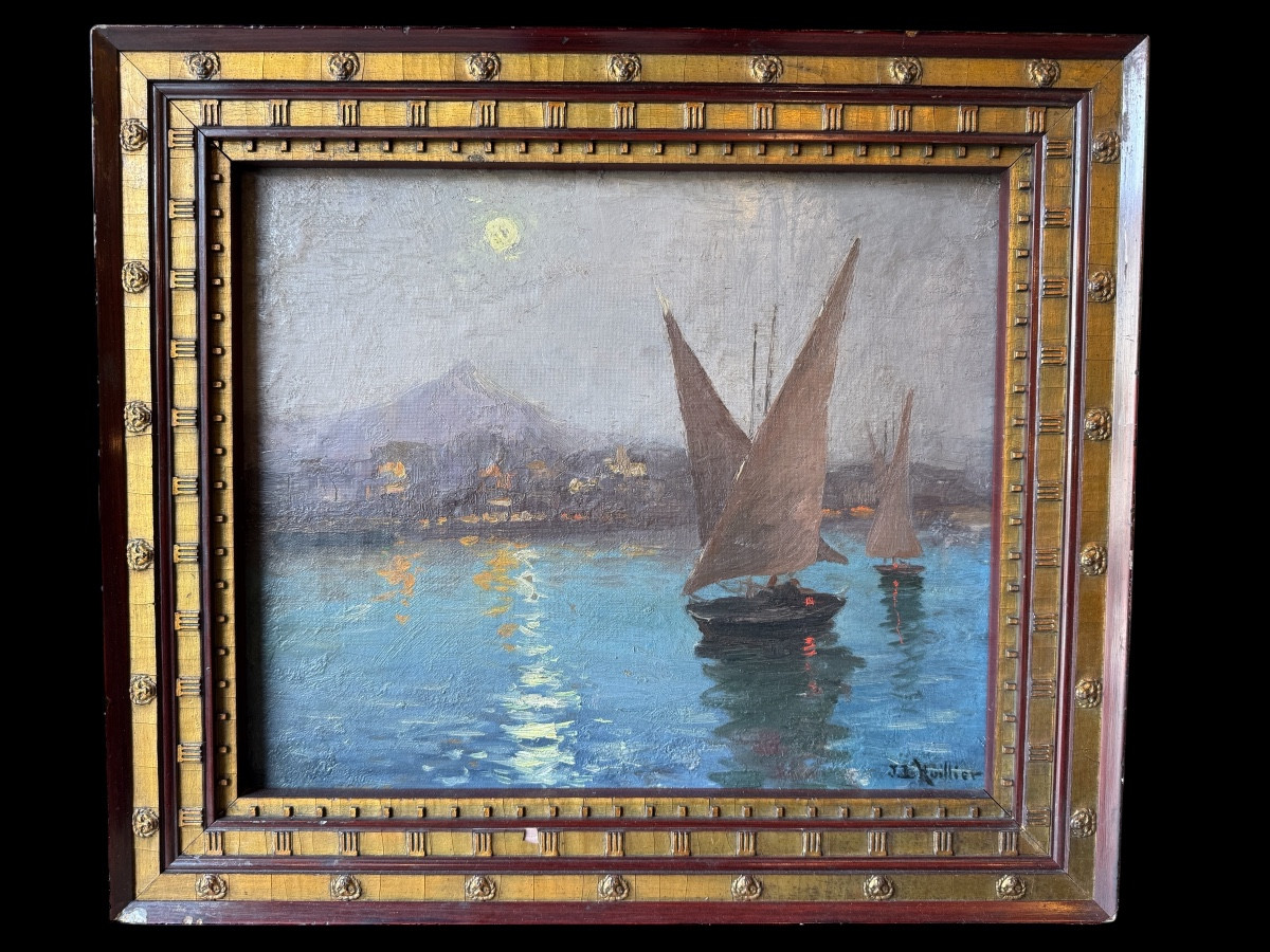 Old Marine, Landscape Of The Italian Coasts, Early 20th Century, Signed