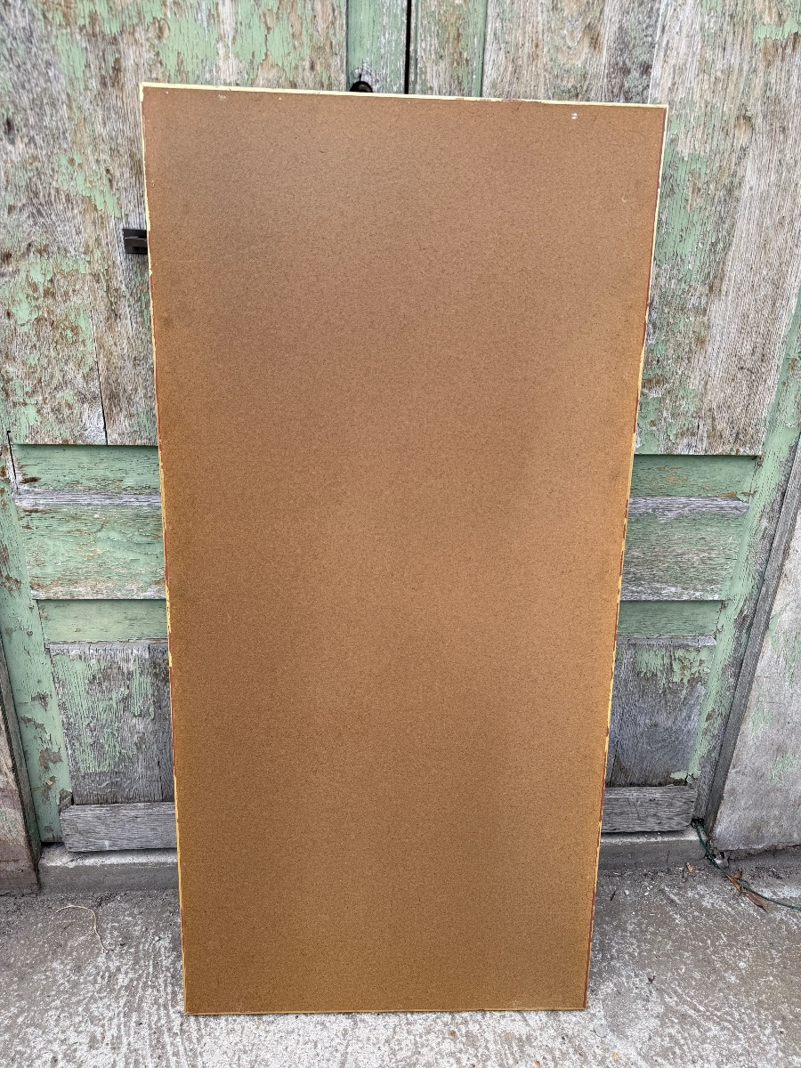 Miroir églomisé rectangulaire, décor d’un personnage de la comedia dell’arte XXème siècle -photo-3