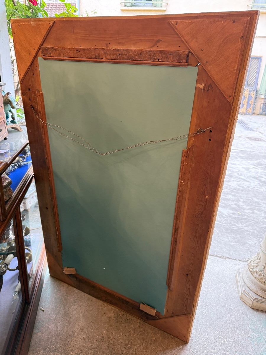 19th Century Carved And Gilded Wooden Mirror/frame, Foliage Decoration -photo-6
