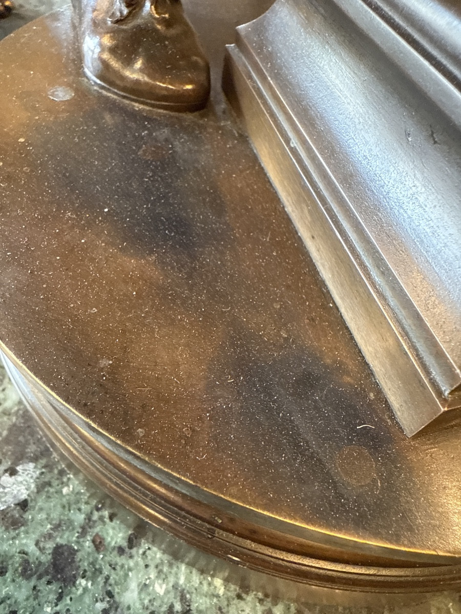 Personnage XIXème en bronze à patine brune "le dinandier" signé A. GAUDEZ (1845 - 1902) Susses -photo-8