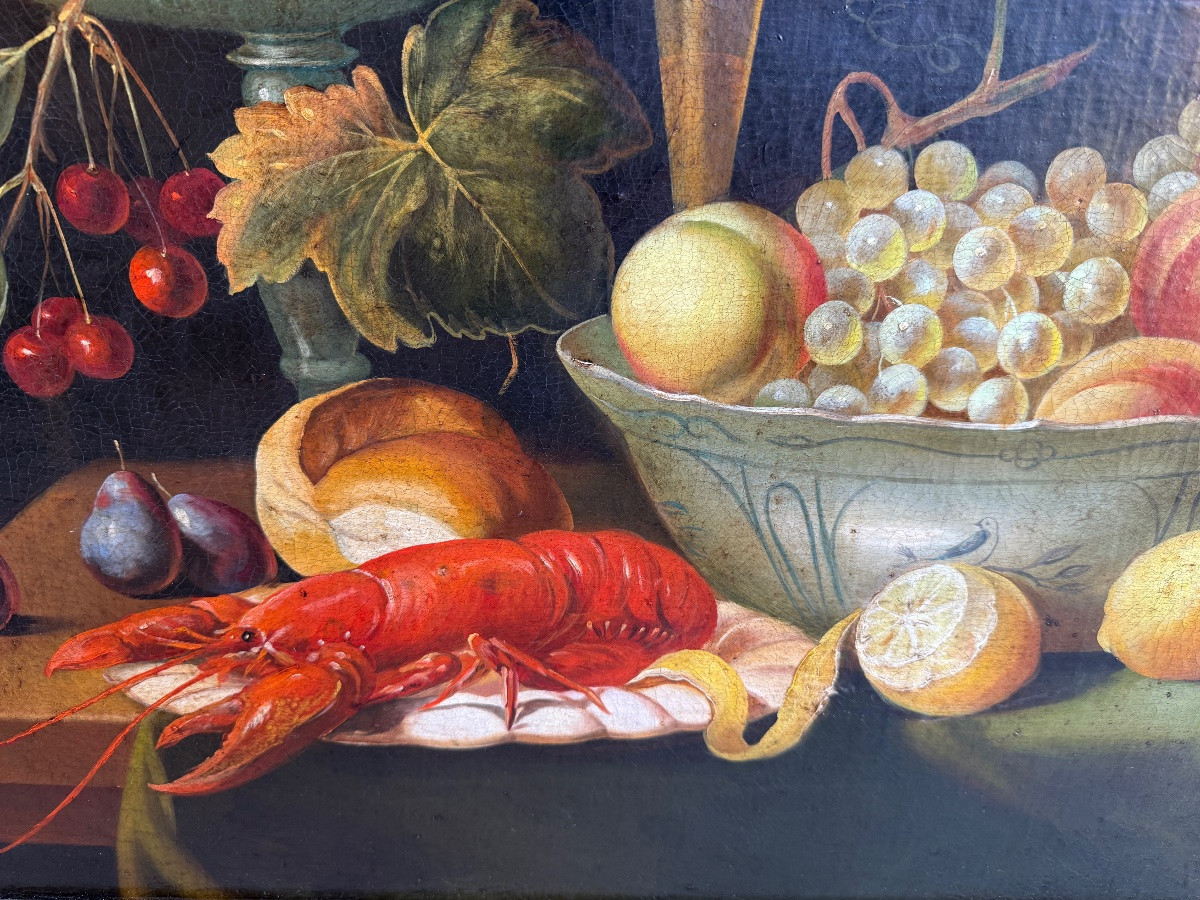 Large Still Life With Lobster And Fruit In The 18th Century Style -photo-1
