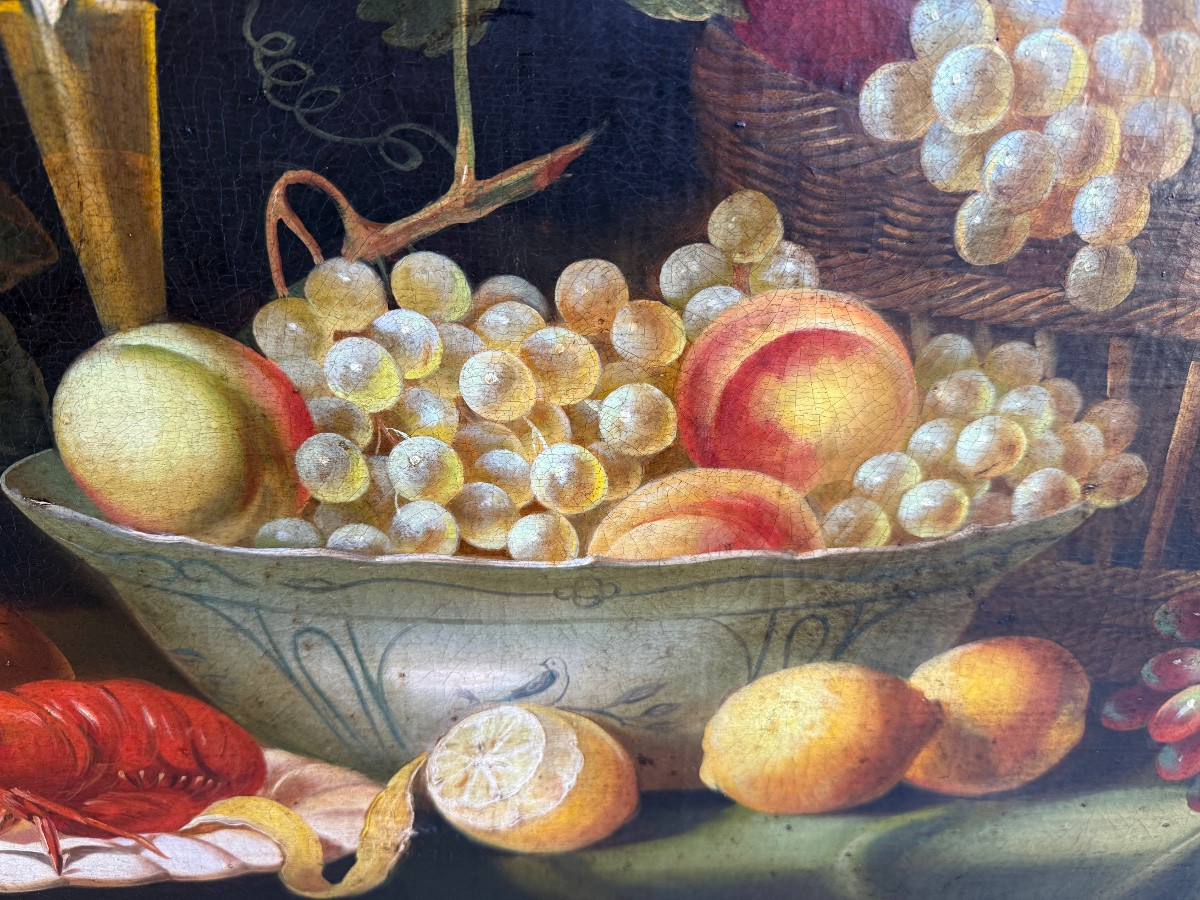Large Still Life With Lobster And Fruit In The 18th Century Style -photo-3