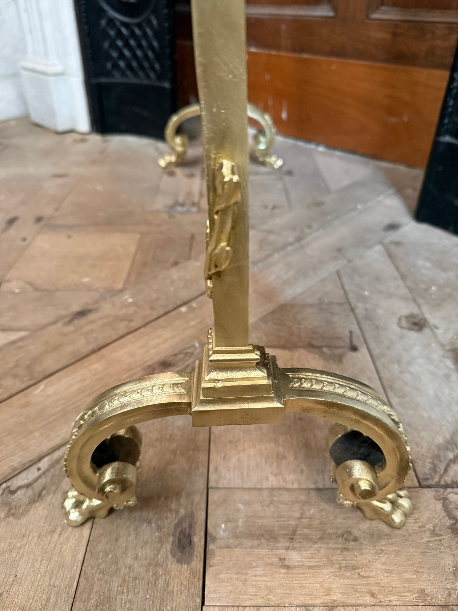 Pare feu de style Louis XVI en bronze doré, époque Napoléon III -photo-8