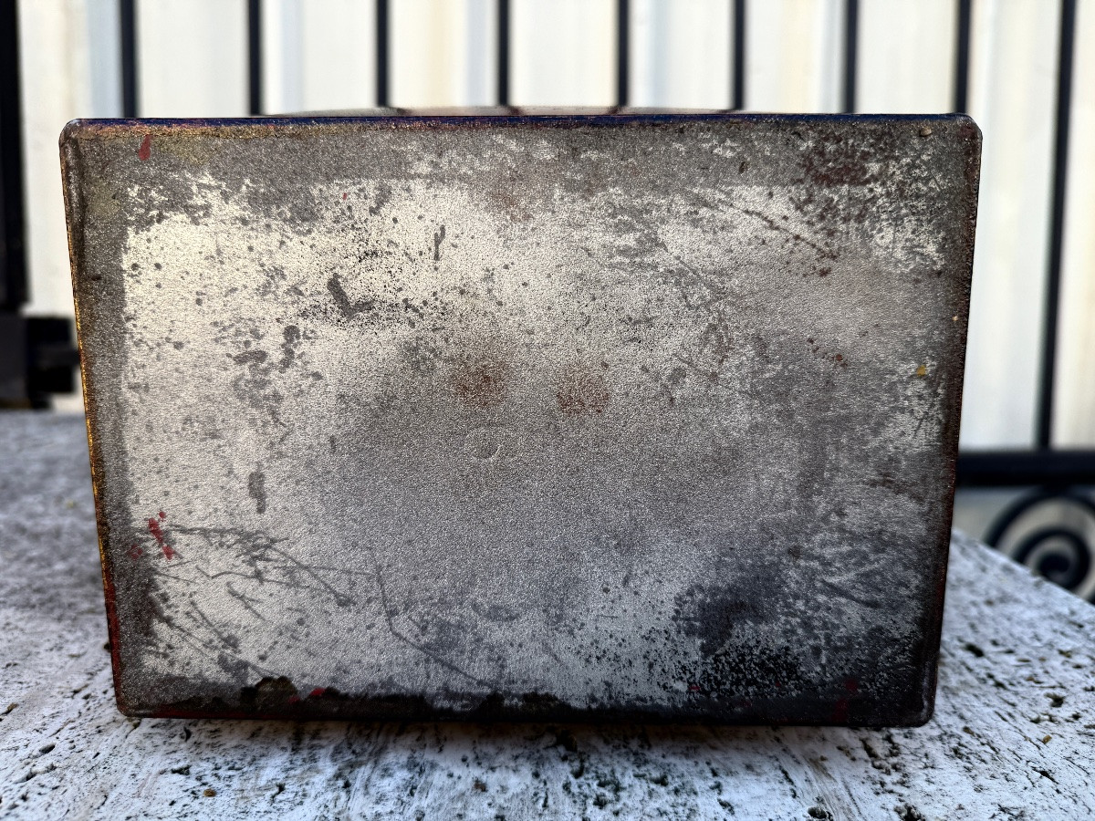 Asian Red Tin Tea Caddy, Circa 1950, China, Japan...-photo-5
