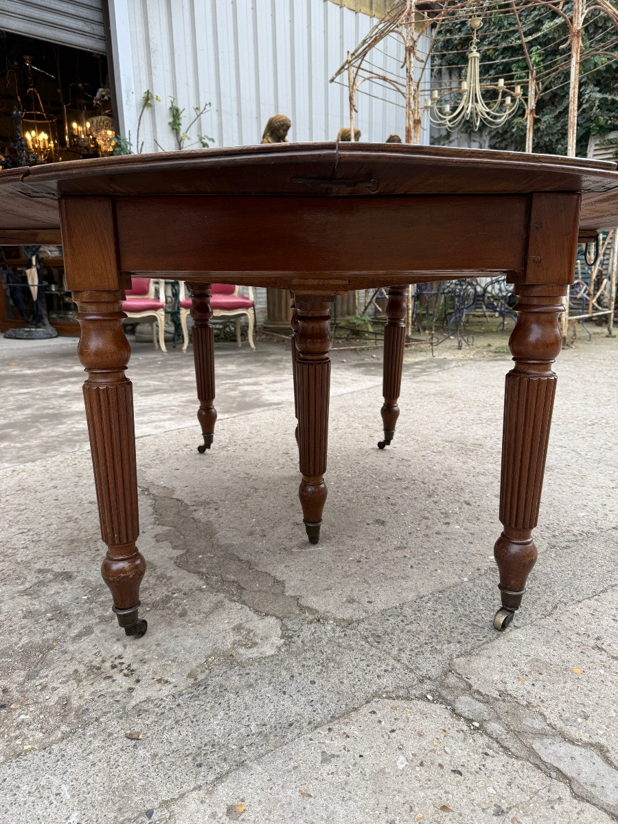 Grande table à 6 pieds en acajou , d’époque Louis Philippe XIXème-photo-6