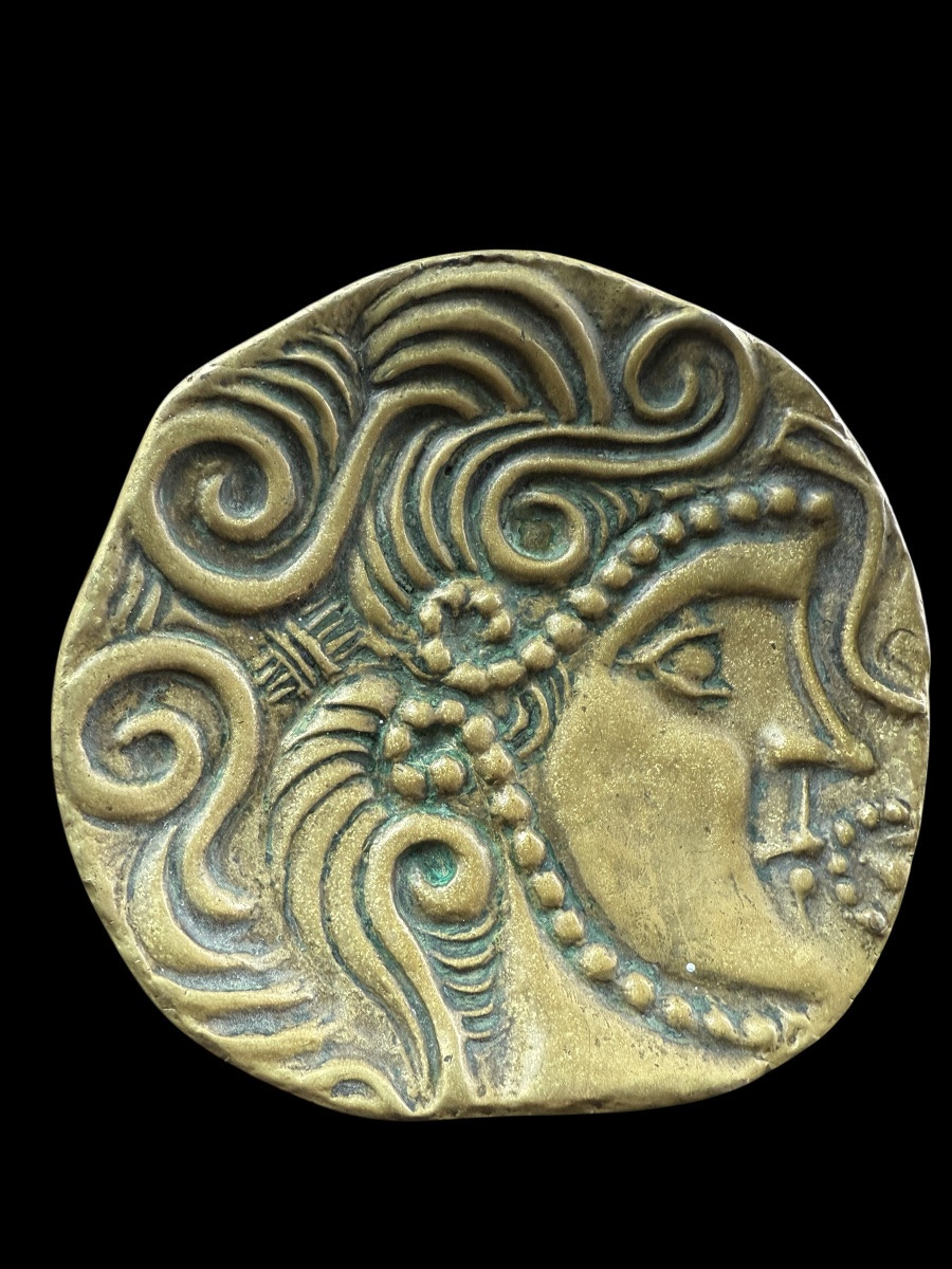 Paire de poignées de porte en bronze, d’époque art déco, signées Max Le Verrier -photo-2