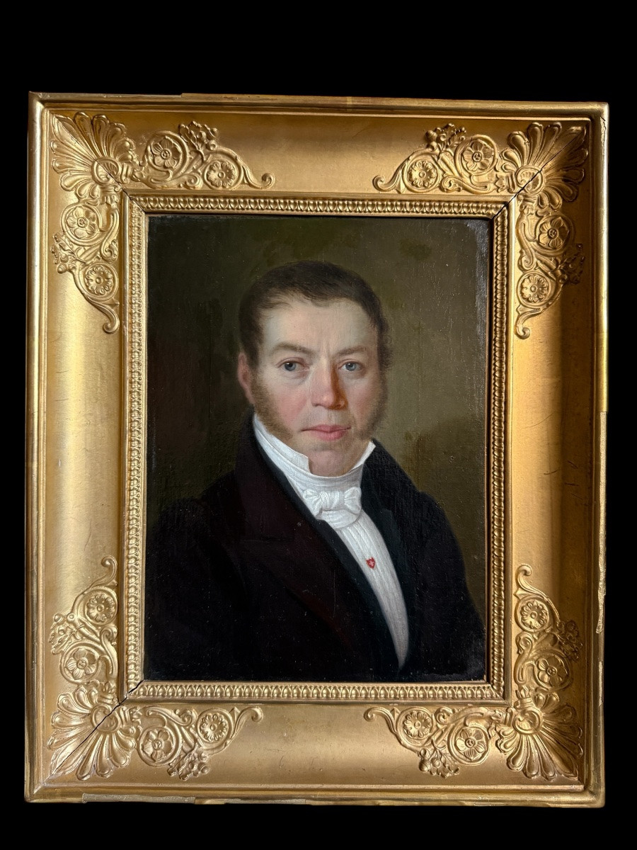 Portrait Of A Swiss Man, Oil On Canvas, 19th Century, Signed L. Justin Ritz Vàles 1836-photo-4