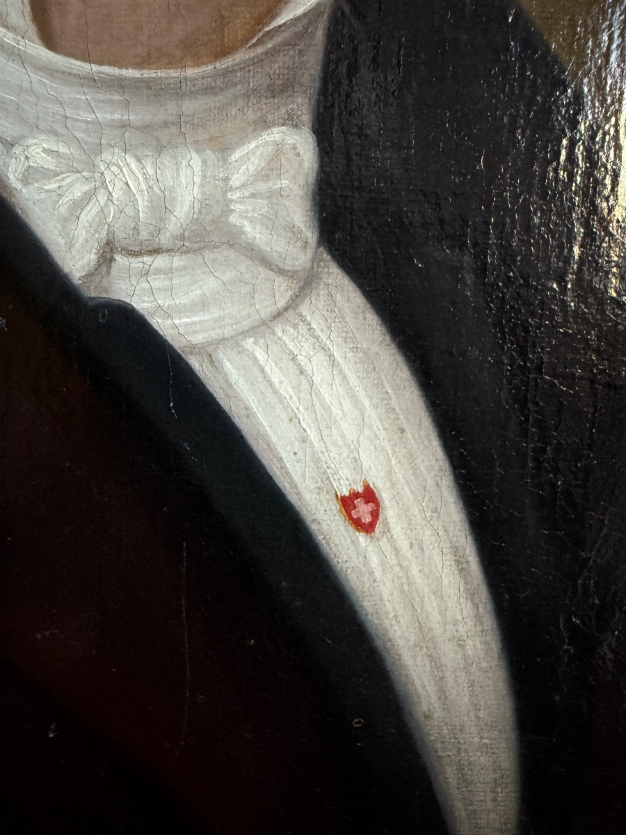 Portrait Of A Swiss Man, Oil On Canvas, 19th Century, Signed L. Justin Ritz Vàles 1836-photo-4