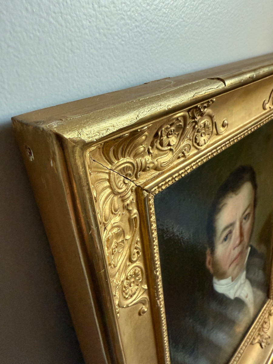 Portrait Of A Swiss Man, Oil On Canvas, 19th Century, Signed L. Justin Ritz Vàles 1836-photo-5