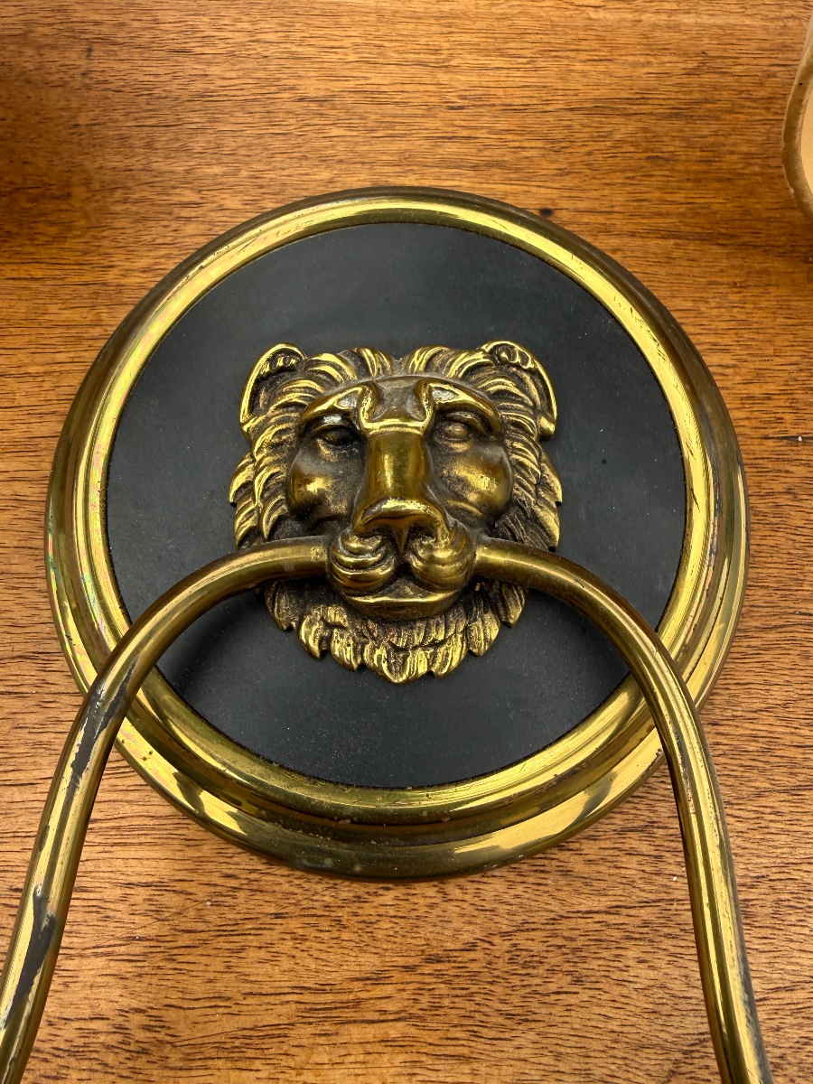 Paire d’appliques en laiton dans le goût de la maison JANSEN, vers 1960-photo-4