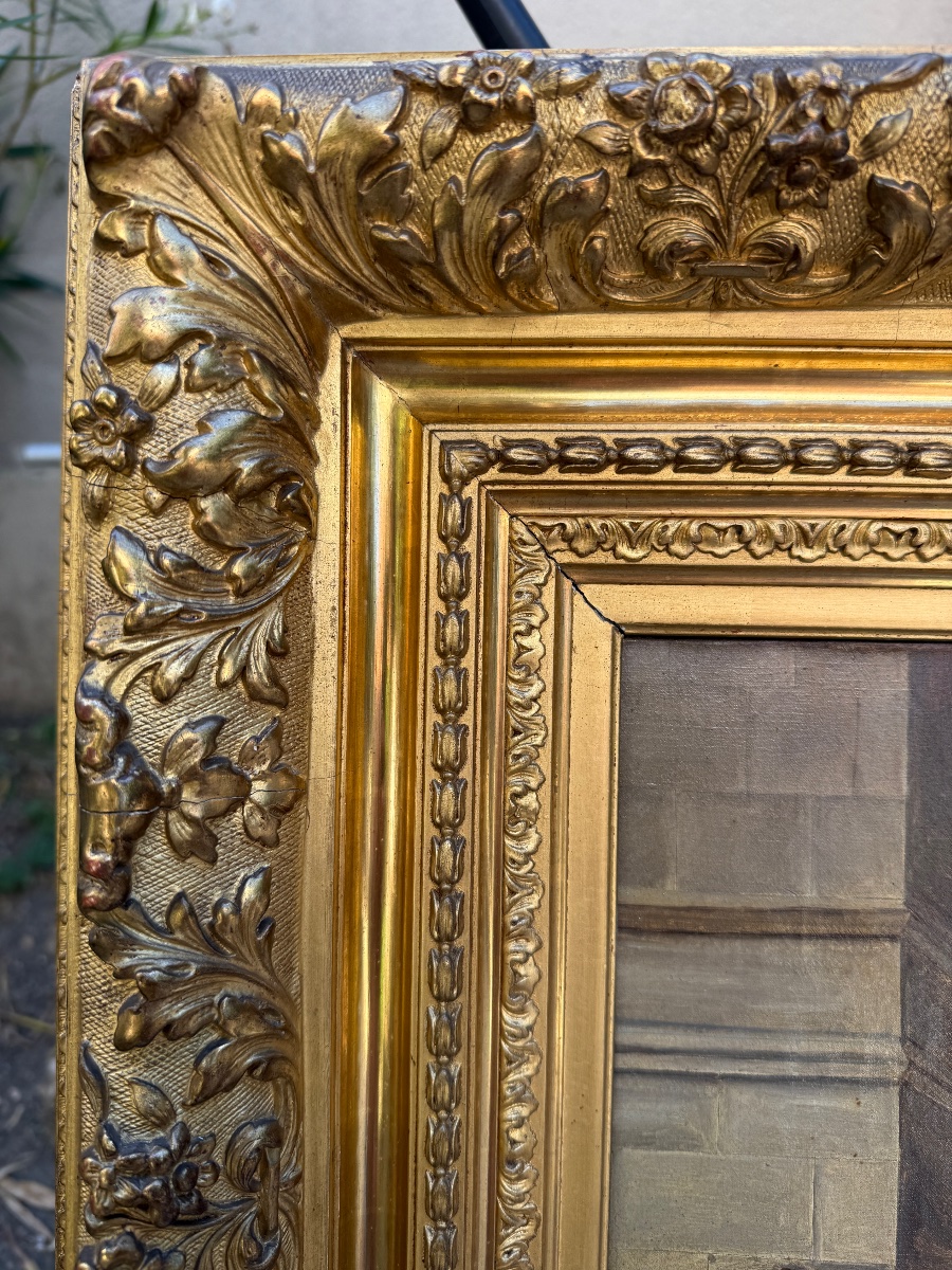 Tableau religieux, le Christ et L'hémorroïsse daté 1886 et signé Juliette VASSEUR -photo-6