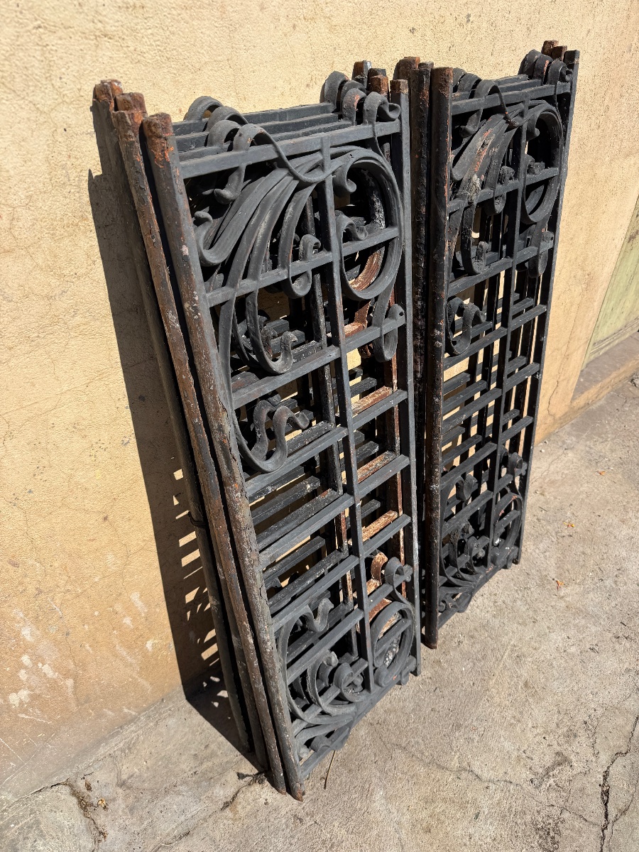 7 appuis de fenêtre / grille en fonte, époque art nouveau vers 1900-photo-3