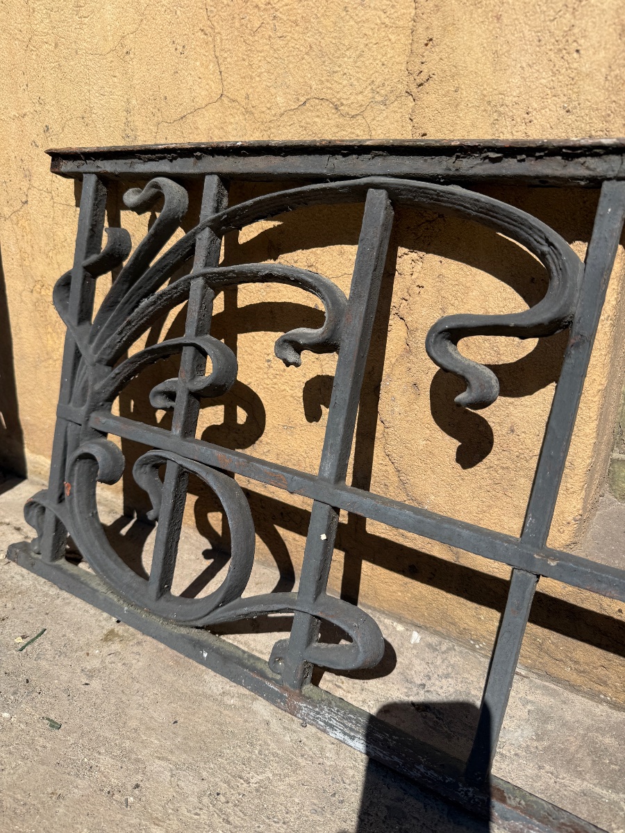 7 appuis de fenêtre / grille en fonte, époque art nouveau vers 1900-photo-4