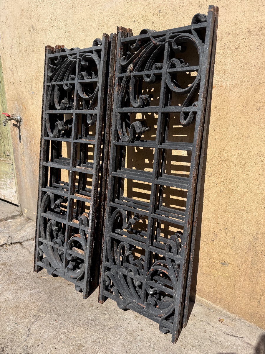 7 appuis de fenêtre / grille en fonte, époque art nouveau vers 1900-photo-1