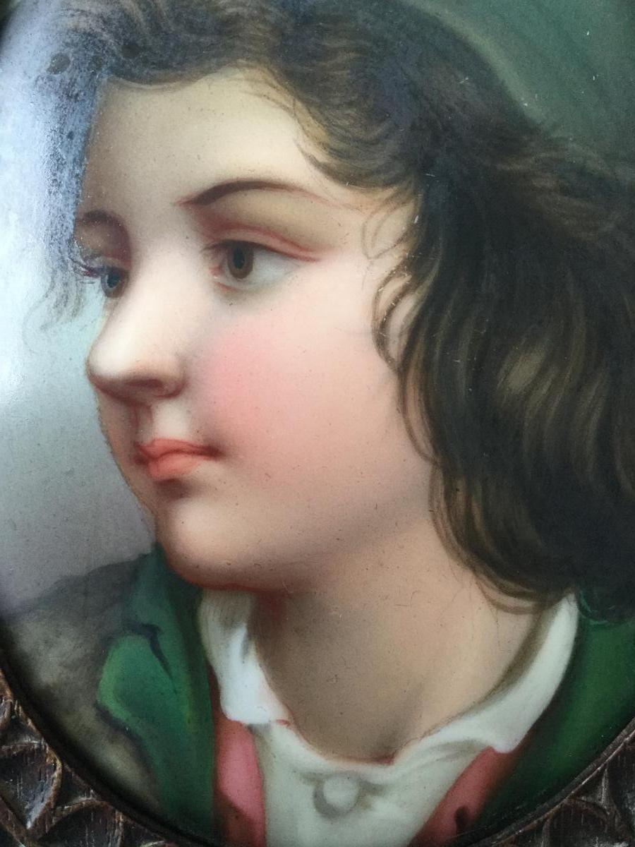 Pair Of Portraits Of Children XIX, Paintings Of Porcelain Plates-photo-4