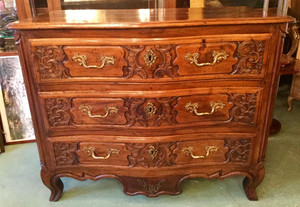 Commode Lyonnaise En Noyer XVIIIème Siècle -photo-2