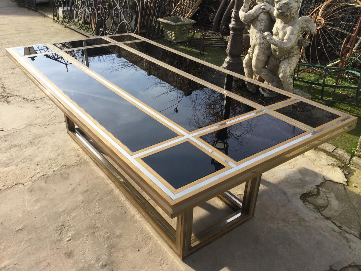 Importante Table De Salle à Manger Par Romeo Rega, Design Italien Des Années 1970