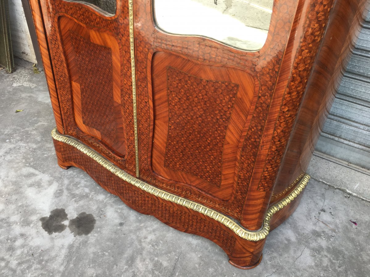 Petite Armoire En Marqueterie, époque Napoléon III -photo-3