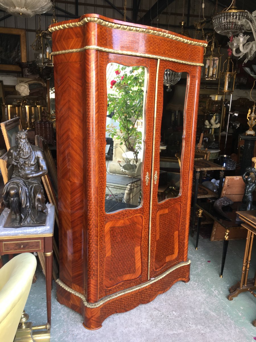 Petite Armoire En Marqueterie, époque Napoléon III 