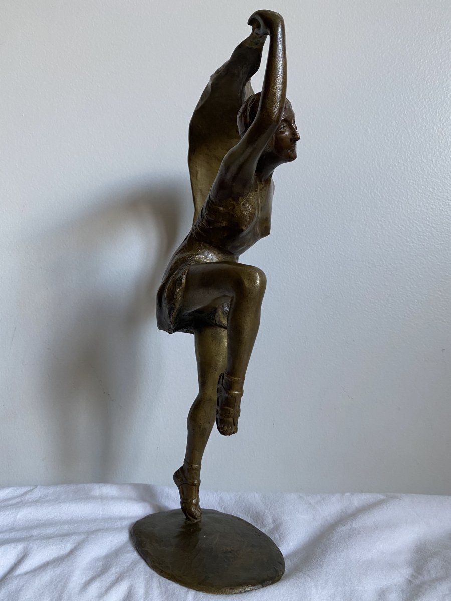 Anna Pavlova, Danseuse Russe en Bronze, D’époque Art-déco, Signé Paul De Boulongne (1863-1938)-photo-5