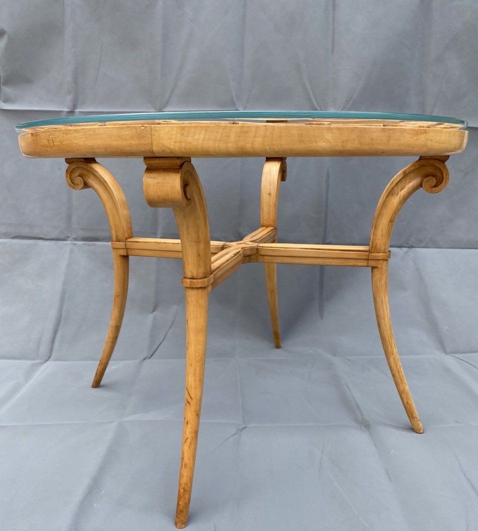 Pedestal / Coffee Table 1950 In Cherry In The Taste Of René Prou-photo-1