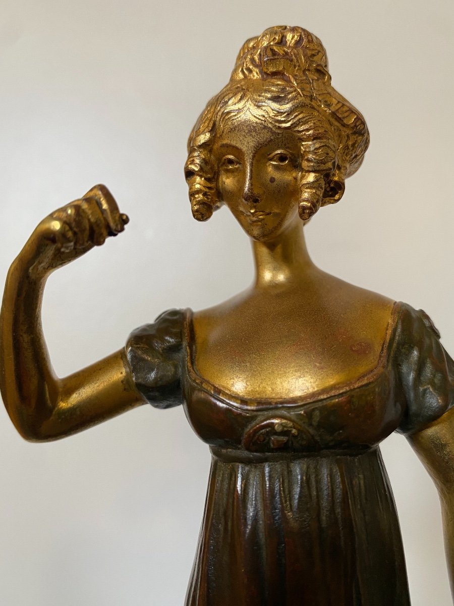 Sujet Féminin En Bronze  Art Déco  1930 Signé Louis Sosson-photo-2