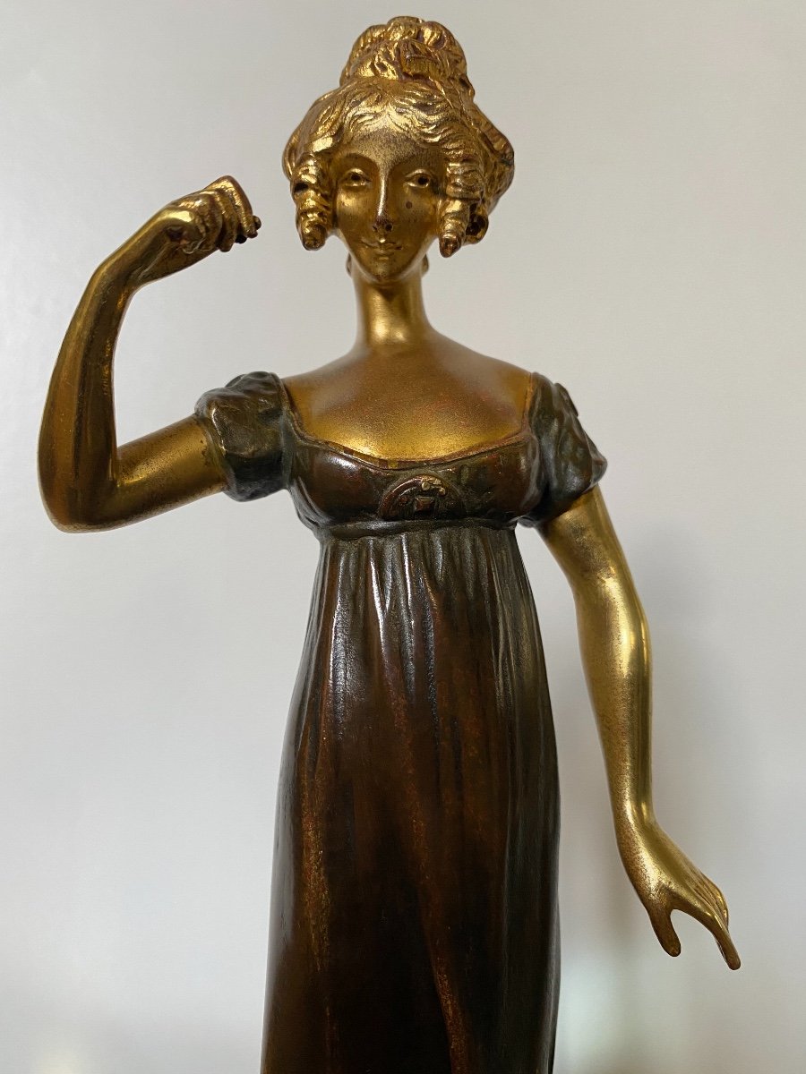 Sujet Féminin En Bronze  Art Déco  1930 Signé Louis Sosson-photo-3
