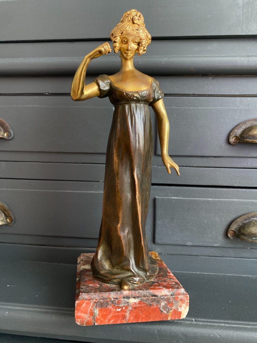 Sujet Féminin En Bronze  Art Déco  1930 Signé Louis Sosson-photo-1