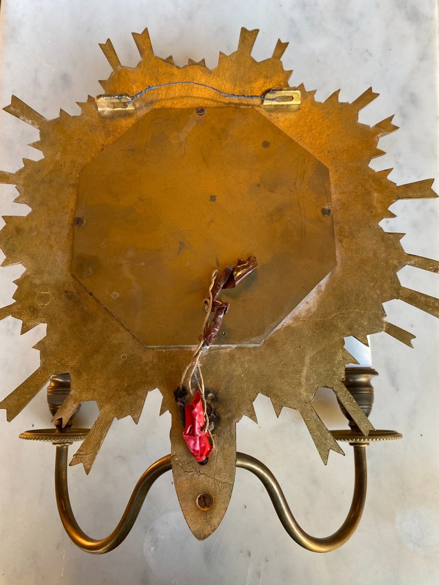 Applique Miroir Soleil / Sorcière En Bronze Doré, Maison Jansen -photo-4