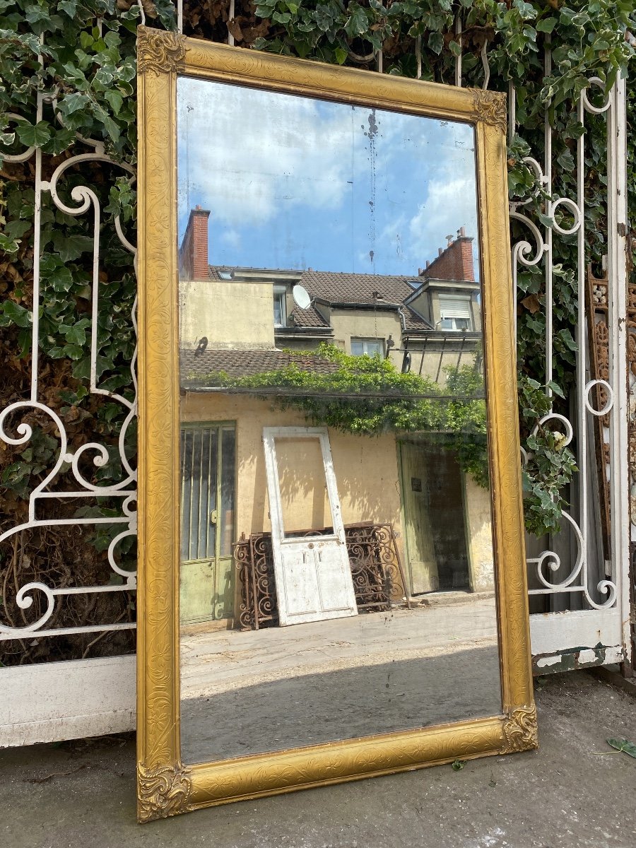 19th Century Golden Rectangular Mirror (1.75m X 98.5cm)-photo-3