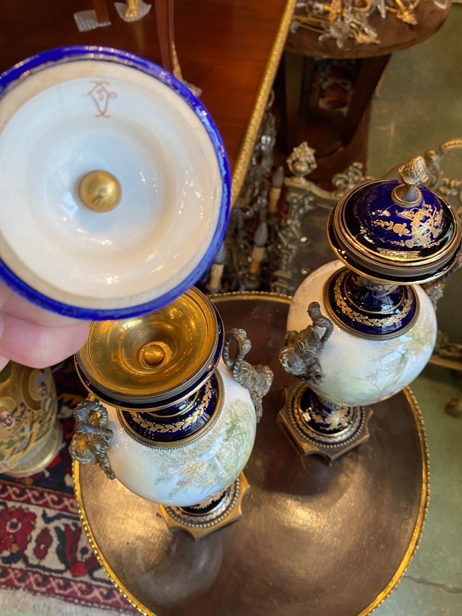 Paire De Vases En Porcelaine De Sèvres XIXème-photo-6