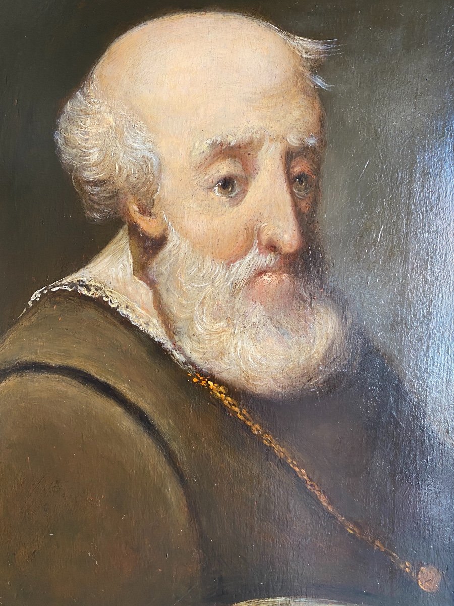 Portrait Of Nineteenth Monk, German School, Oil On Panel-photo-4