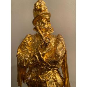 Henri Iv, Gilt Bronze Sculpture Signed Emmanuel Frémiet (1824-1910)