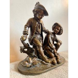 Nineteenth Century Bronze Subject, The Bowls Players